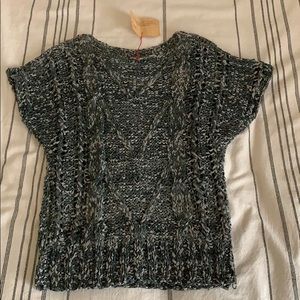 Vintage leather knitted top